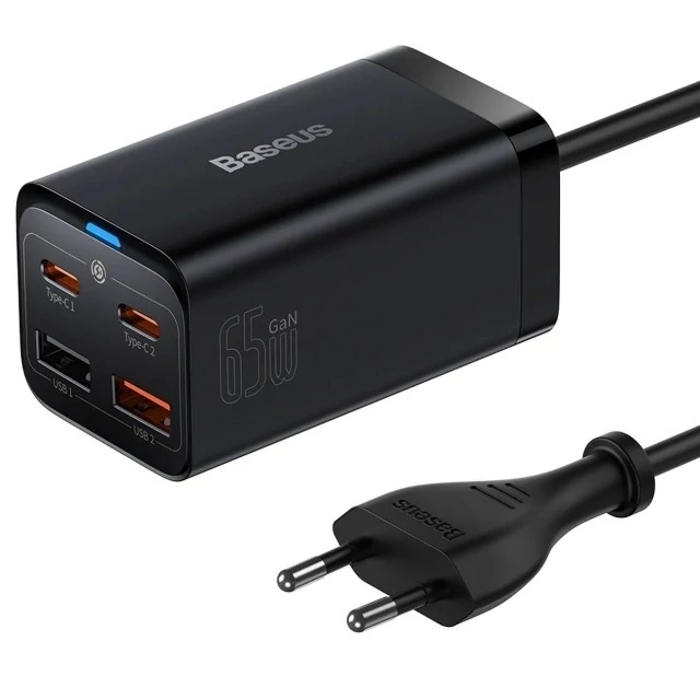 شارژر رومیزی فست 2 تایپ سی  و 2 یواس بی  65 وات بیسوس GaN3 Pro Baseus