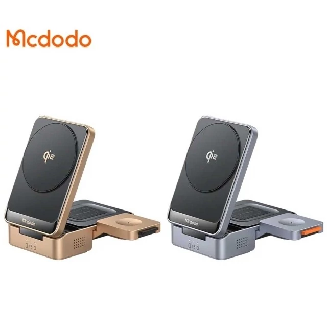 شارژر بی سیم آیفون سری 12 و بالاتر 15 وات و استند رومیزی تاشو چهارکاره  CH-5192 Mcdodo MagQ Qi2