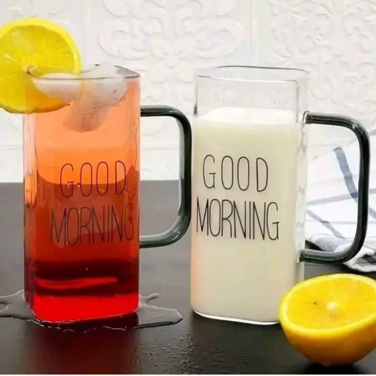 لیوان طرح Good Morning مدل مربعی ( در دو سایز )