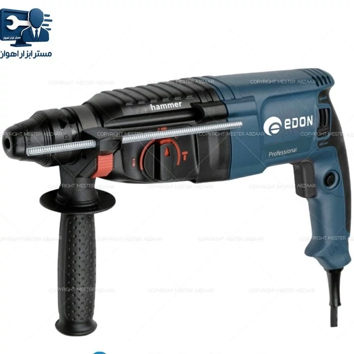 دریل تخریب بتن کن سه کاره ادون سه کیلویی آبی با کیف و رابط مدل EDON GBH-26