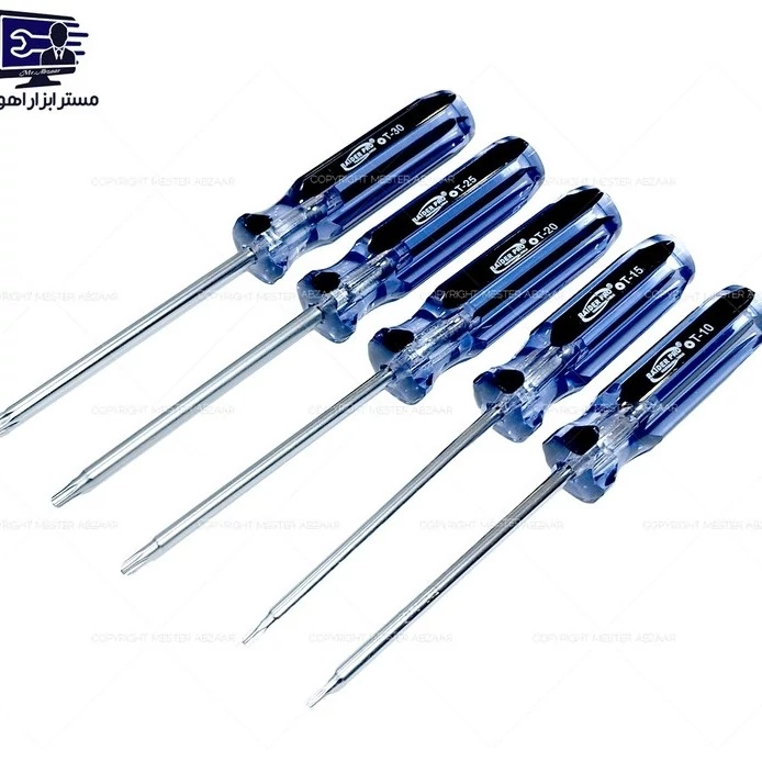 ست پیچ گوشتی ستاره ای 5 عددی برند رایدر پرو دسته شیشه ای مدل RAIDER PRO RDS-05TX