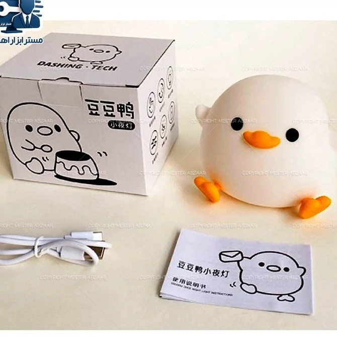 چراغ خواب سیلیکونی طرح جوجه 7 رنگ فانتزی رومیزی قابل شارژی مدل duck zh-129