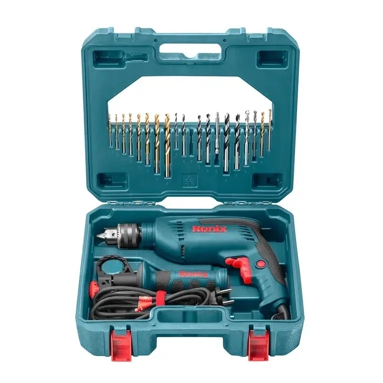 کیت 53 پارچه دریل شارژی چکشی دو باطری رونیکس مدل RS-8019