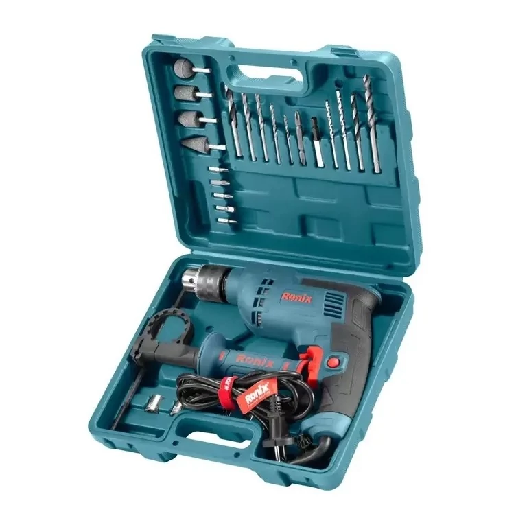 کیت کامل دریل چکشی با متعلقات 29 پارچه رونیکس مدل RS-0007