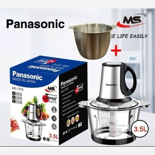 خردکن دو کاسه3/5 لیتر پاناسونیک- 6+4 تیغه تیتانیوم طلایی همراه کاردک و و همزن- 3 کاره- 3000W وات-