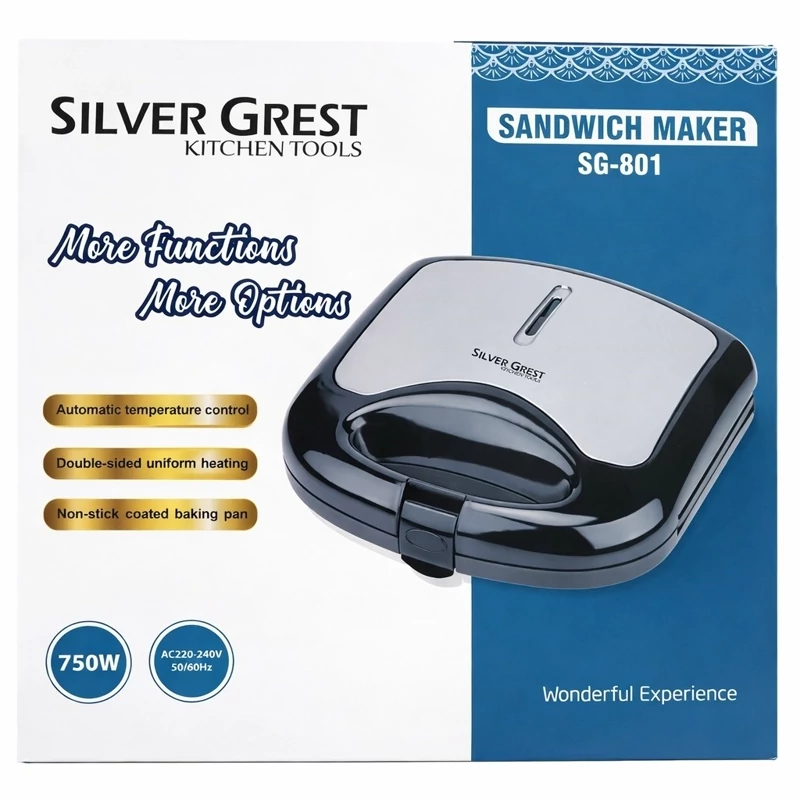 سندویچ ساز دوتایی سیلور گرست Silver Grest مدل SG-801  750 وات