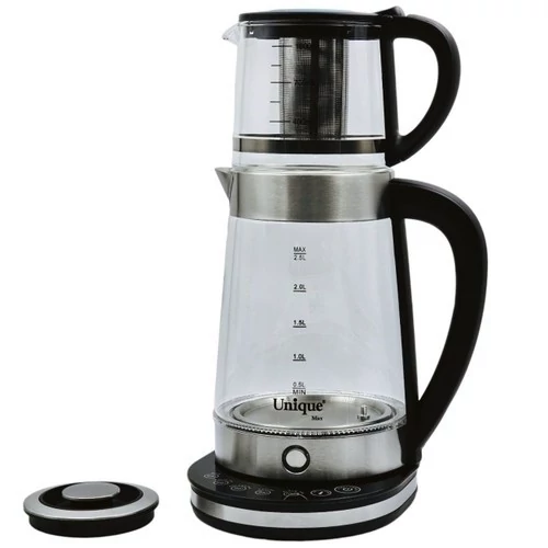 چای ساز یونیک مدل UM255 ظرفیت 2.5 لیتر با کتری پیرکس و پنل لمسی