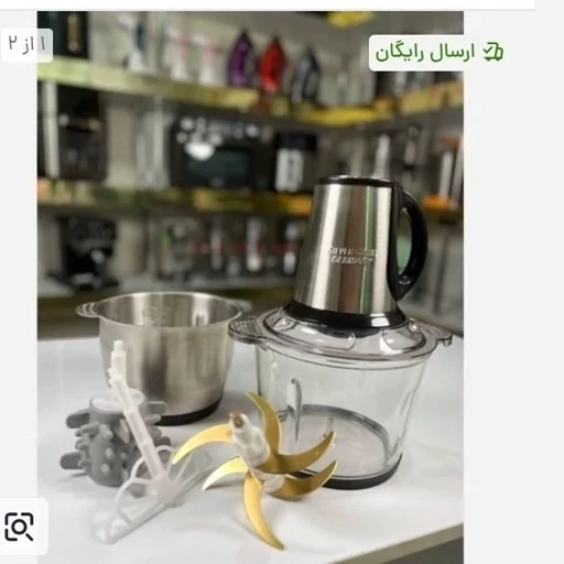 خردکن دو کاسه سیلورکرست 3/8 لیتری 6 تیغه استیل silver creest با سیر پوست کن