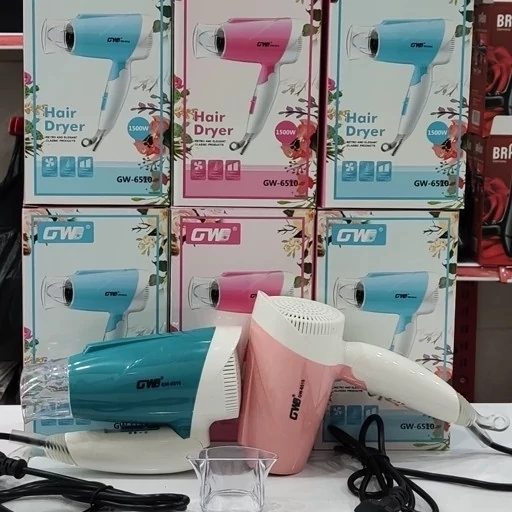 سشوار مسافرتی (1500وات )برند جی دبلیو مدل GW 6510حرارت عالی