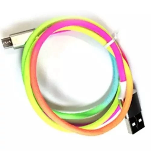 کابل شارژر هفت رنگ نخی اندروید Seven color plastic charger cable