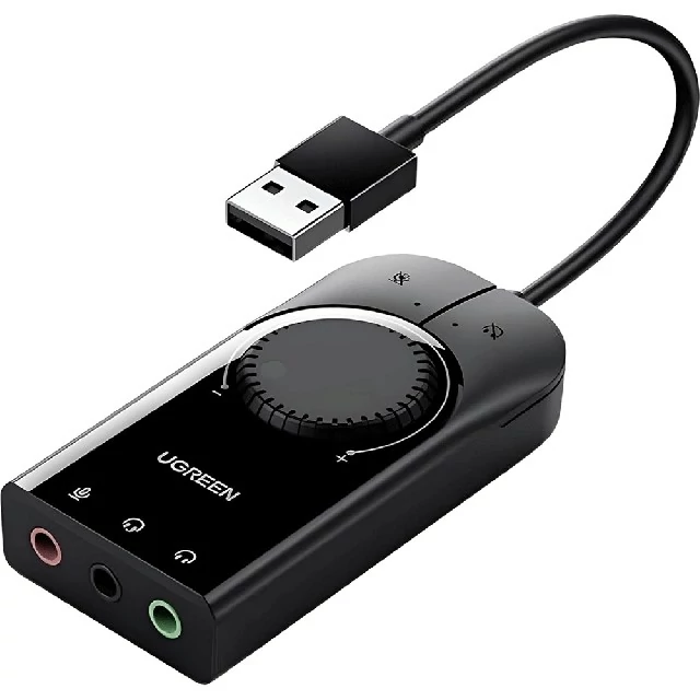 کارت صدا اکسترنال USB به جک 3.5 میلی متر یوگرین با کابل 15 سانتی متری  CM129 40964