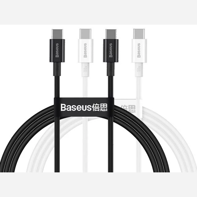 کابل سوپر فست شارژ دوسر تایپ سی  100 وات یک متری بیسوس Baseus Double type