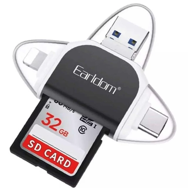 مبدل و کارت خوان یو اس بی به تایپ سی، لایتنینگ، میکرو یو اس بی و یو اس بی ارلدام OT71 Earldom ET OT71 6 In 1 USB