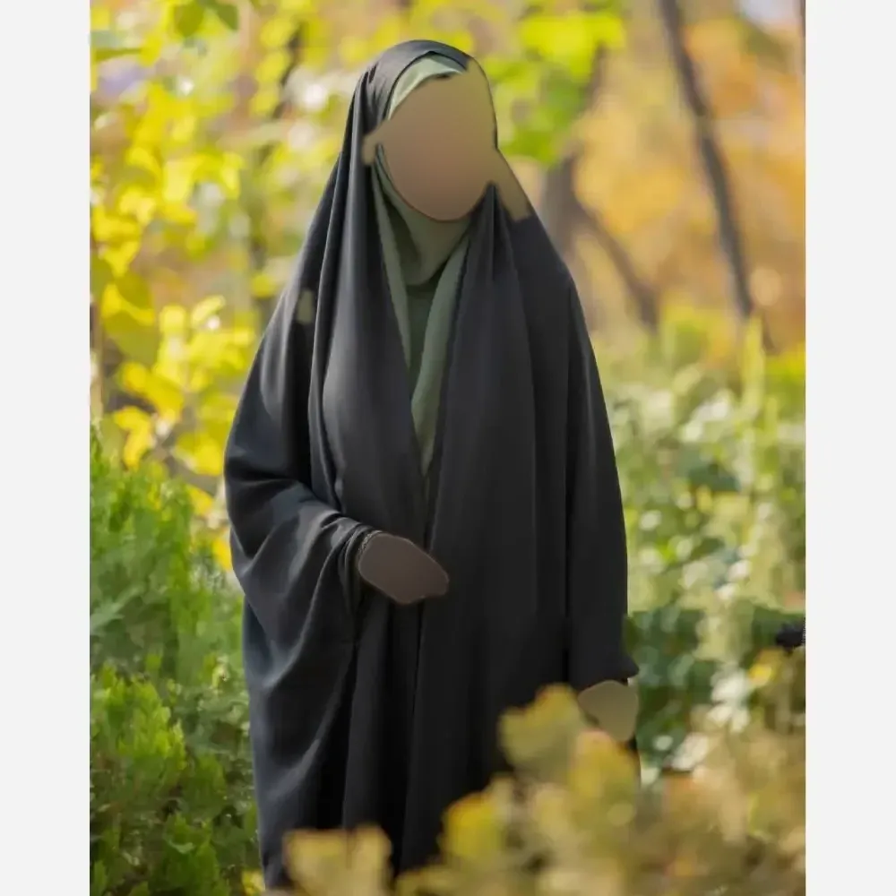 چادر خبرنگاری کارمندی جنس سوپرژرژت مشکی