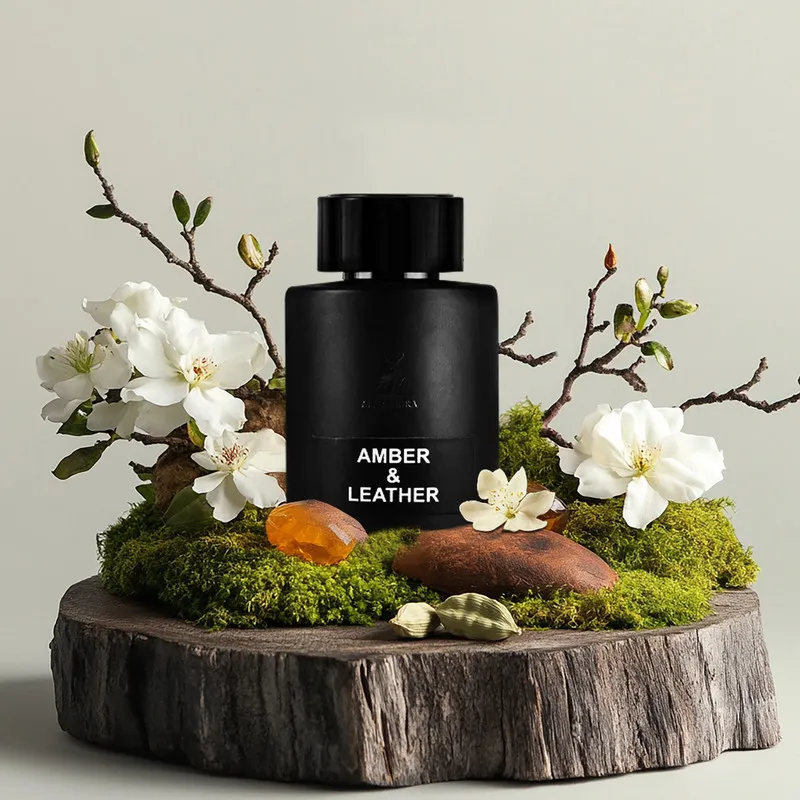 ادو پرفیوم مردانه الحمبرا مدل Amber and Leather حجم 100 میلی لیتر