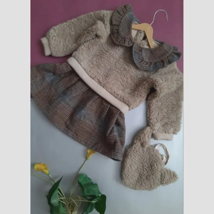سارافون گرم تدی پشمی دخترانه
