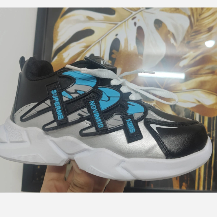 کفش اسپرت بچگانه نایک پسرانه سایز 31 تا 36 رنگ مشکی آبی سفید
