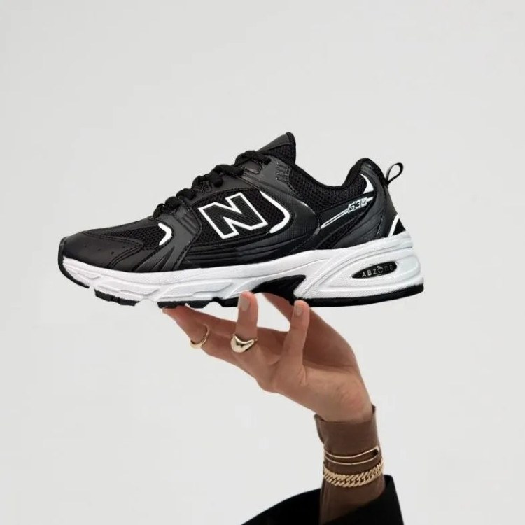 کفش نیوبالانس 530 مردانه زنانه مشکی سفید رویه پارچه تنفسی زیره پیو سبک راحتی طبی