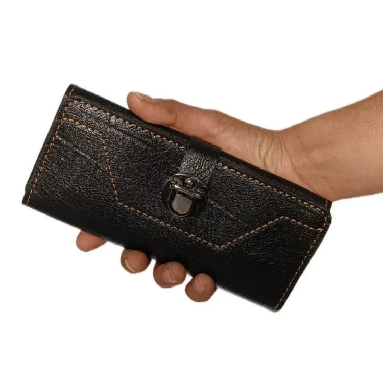 کیف پول موبایل سه لت هوشمند با قفل ناخنی و جعبه هدیه هاردباکس
