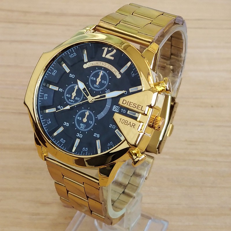 ساعت مچی عقربهای کوارتز مردانه مدل بندفلزی شاخدار کد 444