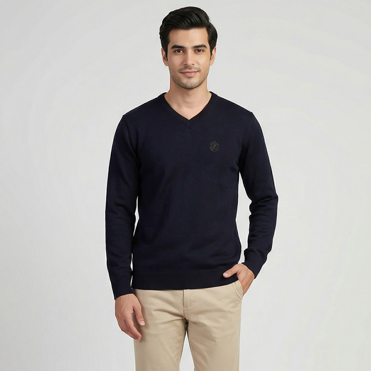 پلیور یقه هفت مردانه تریکو پاییزان مدل P700