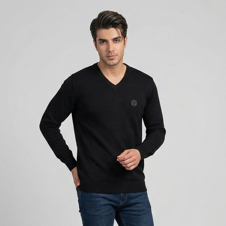 پلیور یقه هفت مردانه تریکو پاییزان مدل P700