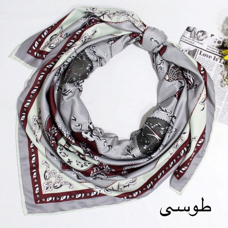 روسری زنانه آنالیا مدل ابریشم توییل بهاره کد 9802