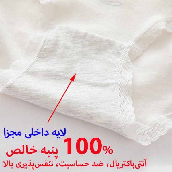 شورت زنانه مدل پنبه ضد حساسیت طرح Meow بسته 5 عددی