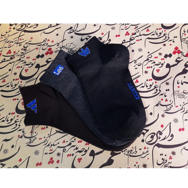 جوراب ساق کوتاه مردانه لنتر مدل مچی کد DM- 06 مجموعه 6 عددی