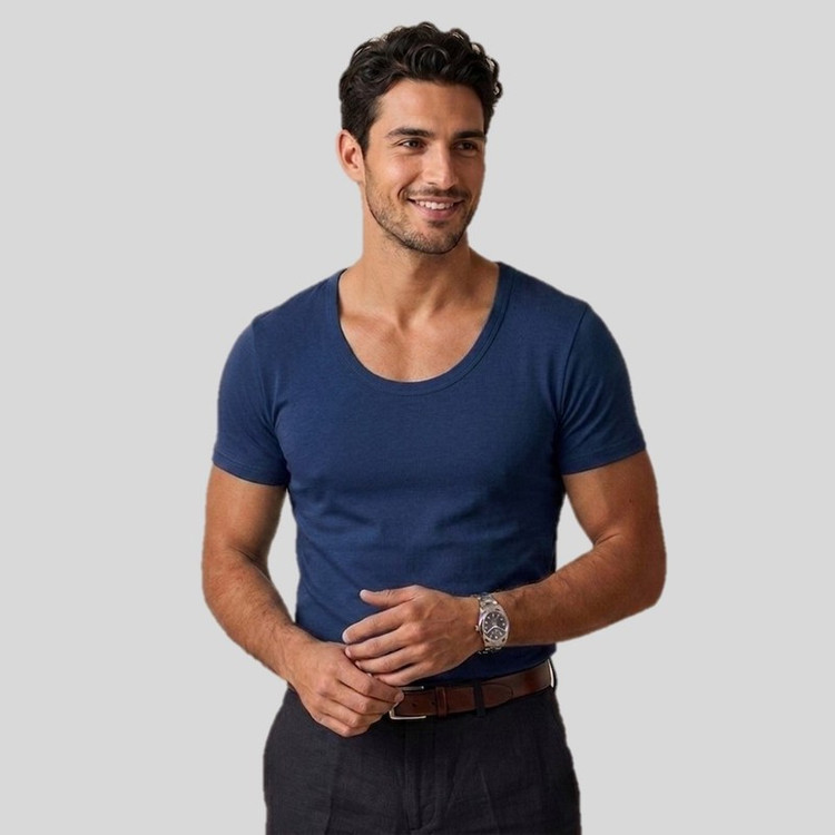 زیرپوش آستیندار یقه گرد مردانه مدل ZA2100S