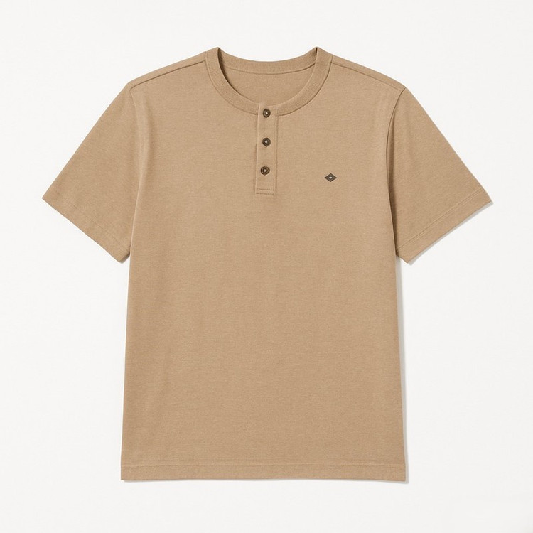 تیشرت آستین کوتاه مردانه مدل سه دکمه