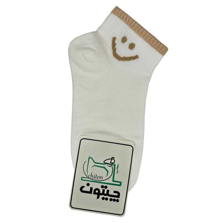 جوراب ساق کوتاه زنانه چیتون مدل لبخند نخی بسته 4 عددی