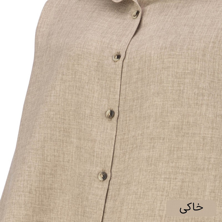 کراپ شومیز آستین بلند یقه برگردان زنانه السانا مدل سابرینا کد 2573