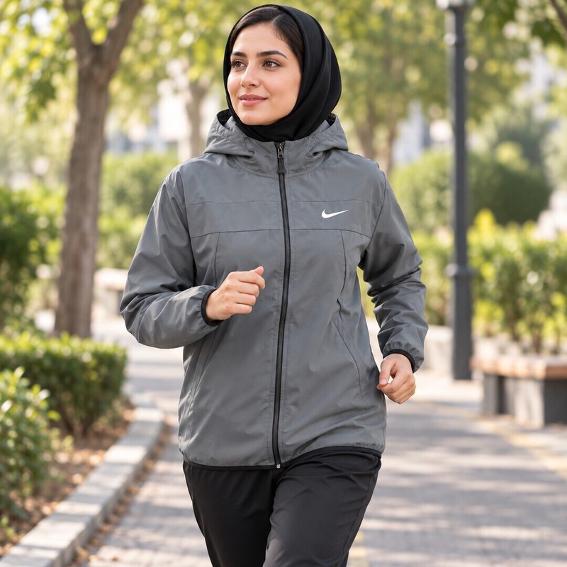 بادگیر ورزشی زنانه مدل کلاهدار ضدآب