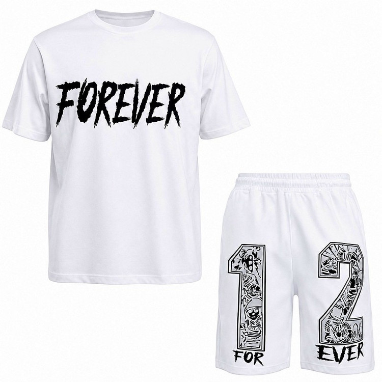 ست تیشرت آستین کوتاه و شلوارک راحتی مردانه مدل FOREVER