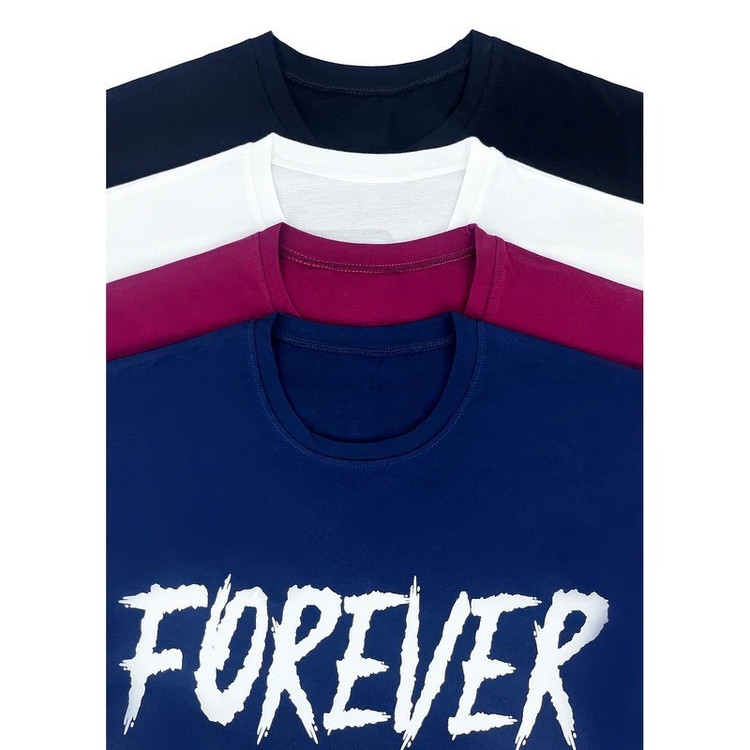 ست تیشرت آستین کوتاه و شلوارک راحتی مردانه مدل FOREVER
