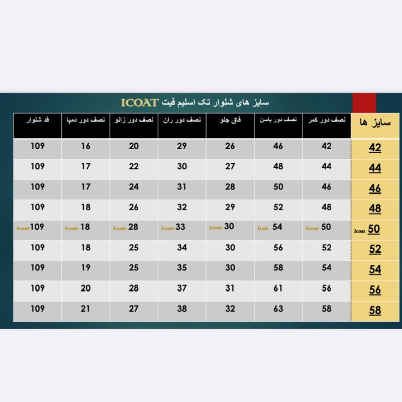 شلوار مردانه مدل اسلیم فیت
