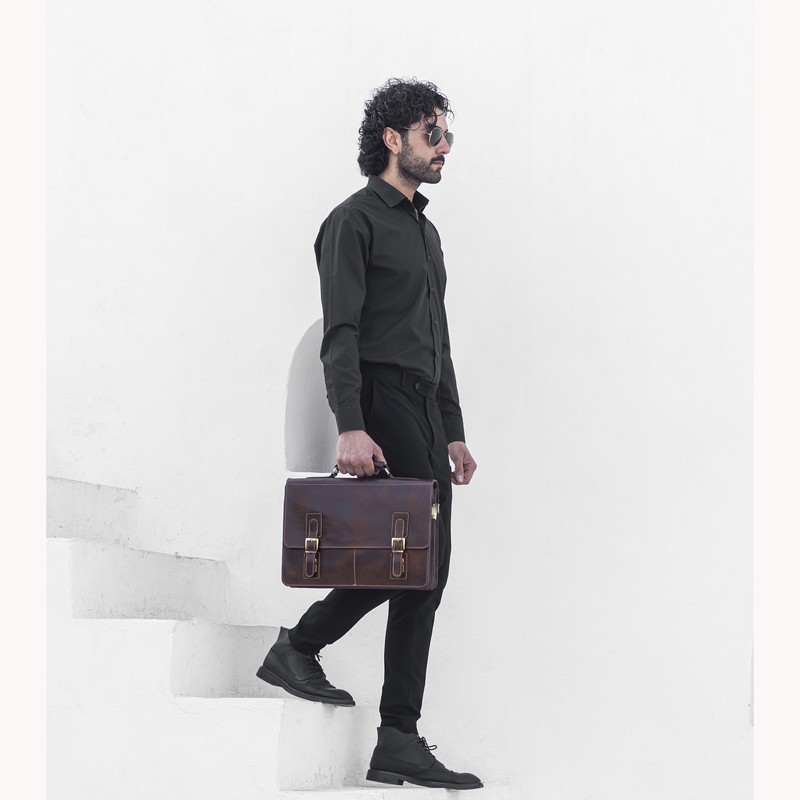 کیف اداری مردانه چرم بارثاوا مدل 1106