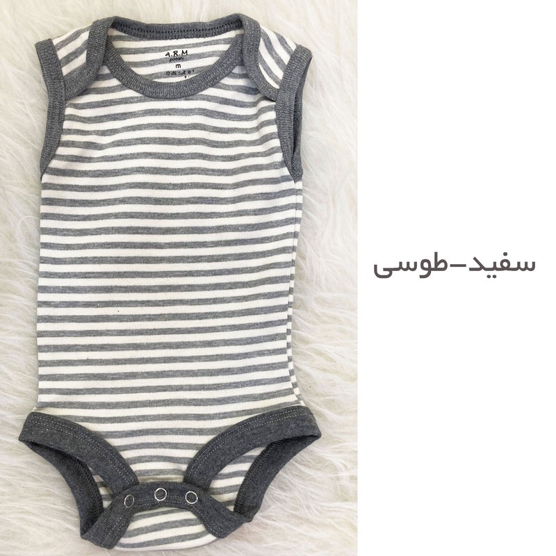 بادی نوزادی آرم پوش مدل یقه باز شونده