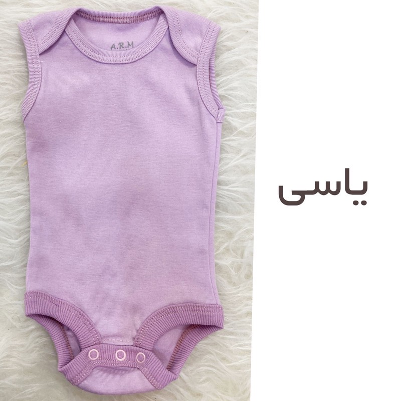 بادی نوزادی آرم پوش مدل یقه باز شونده