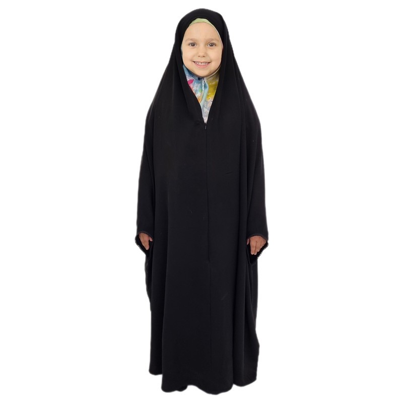 چادر دانشجویی دخترانه مدل جلو زیپ دار