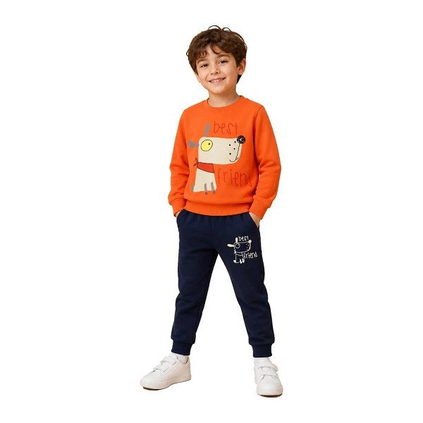 ست سویشرت آستین بلند و شلوار راحتی پسرانه مدل best friend