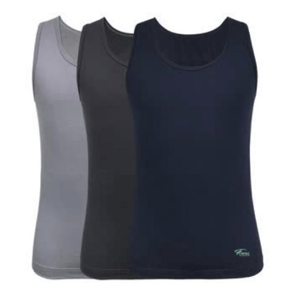 زیرپوش رکابی یقه گرد پسرانه مدل DF مجموعه 3 عددی