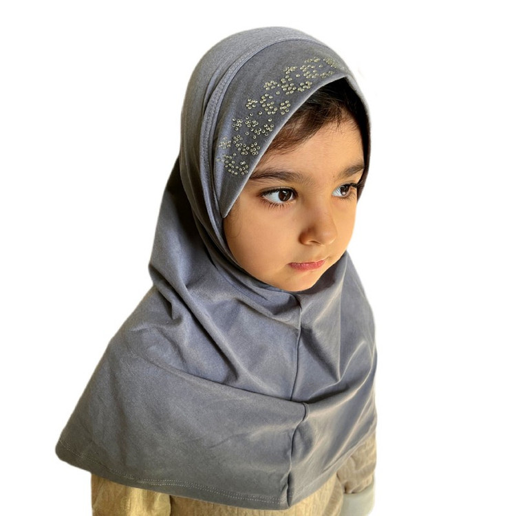 مقنعه دخترانه مدل نقابدار نگینی