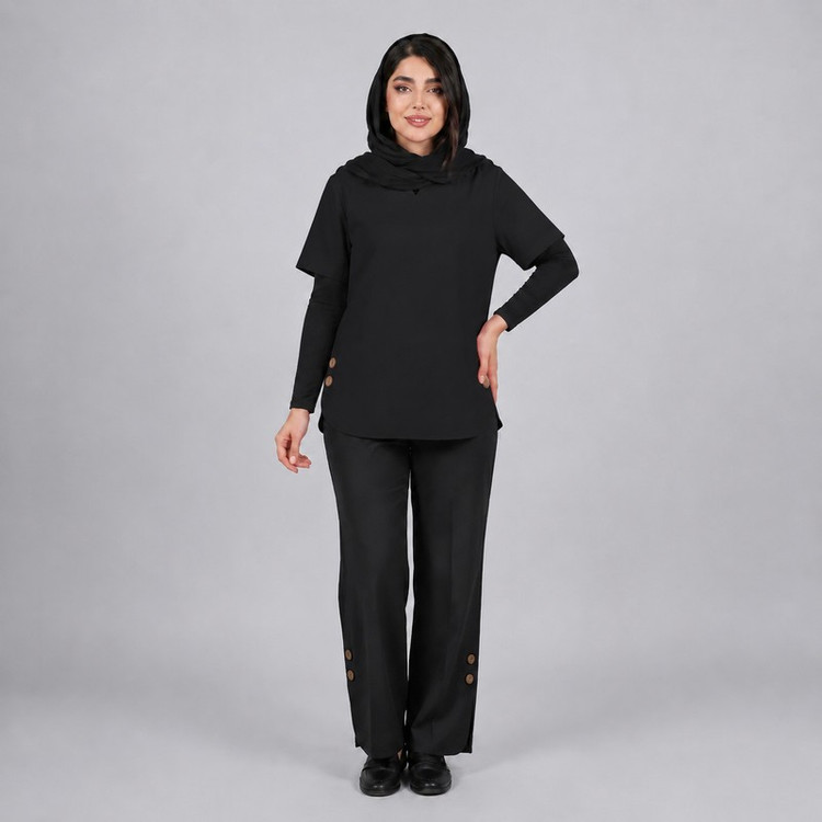 ست تیشرت آستین کوتاه و شلوار راحتی زنانه مدل ترنم
