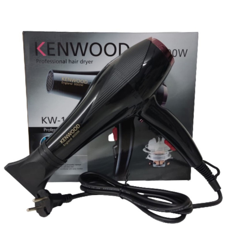 سشوار خانگی 2400 وات کنوود مدل KW-1011، موتور AC، وزن 500 گرم، المنت تیتانیوم، دارای سری متمرکزکننده باریک با ویژگی ص...