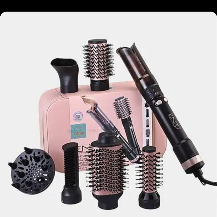 سشوار برسدار چرخشی انزو پروفیشینال مدل EN-760 7in1 با توان 1500 وات، موتور DC براشلس، تنظیمات دما و سرعت دو حالته، تک...
