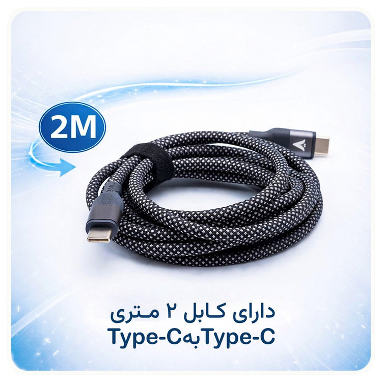 شارژر دیواری 45 وات دو پورت وونک مدل PD 45 به همراه کابل usb-c