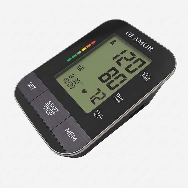 فشارسنج بازویی دیجیتال گلامور مدل DBP-1332، با نمایشگر LCD، اعلان صوتی فارسی، نور پسزمینه چندرنگ، منبع انرژی برق و با...