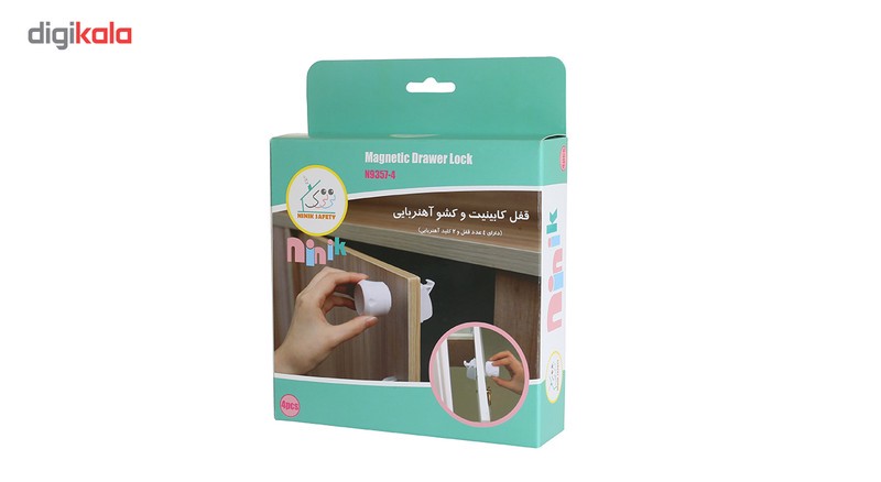 قفل کشو و کابینت آهنربایینی نی کمدل N9357-4 بسته 4 عددی